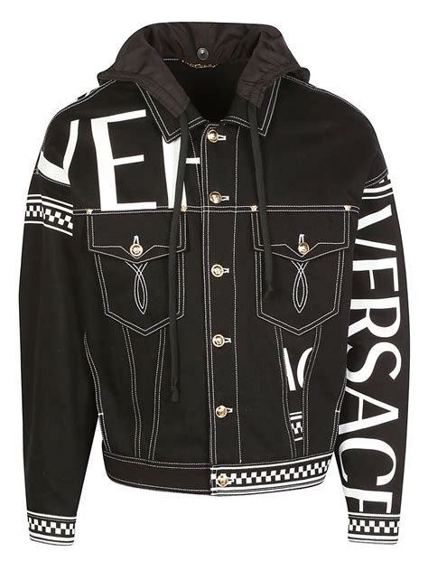 versace jacke grün|Versace denim jacket.